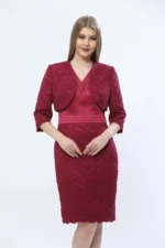 Bordeaux Dress with Bolero