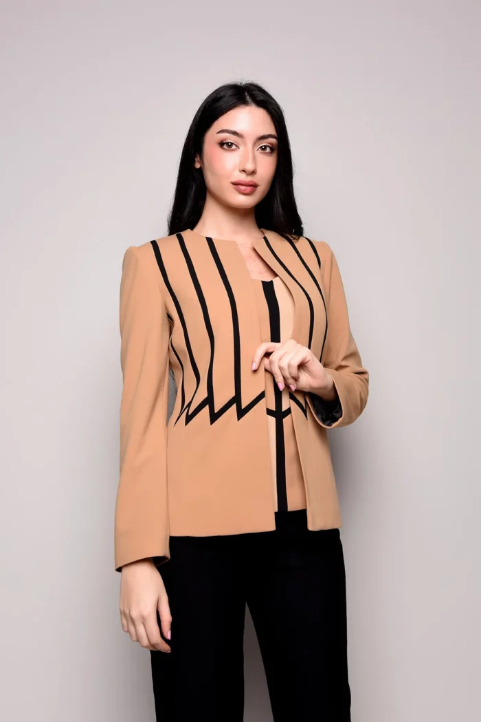 Beige and Black Suit for Women