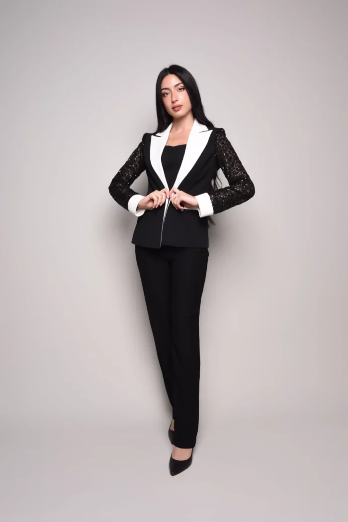 Black and White Women's Suit