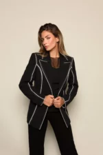 Black Suit with White Brim For Women