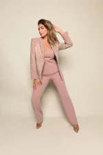 Pink Suit With Sequin