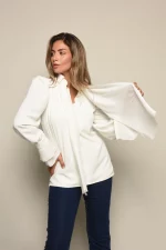 Pleated White Blouse