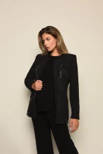 Black Jacket with Rounded Sequin