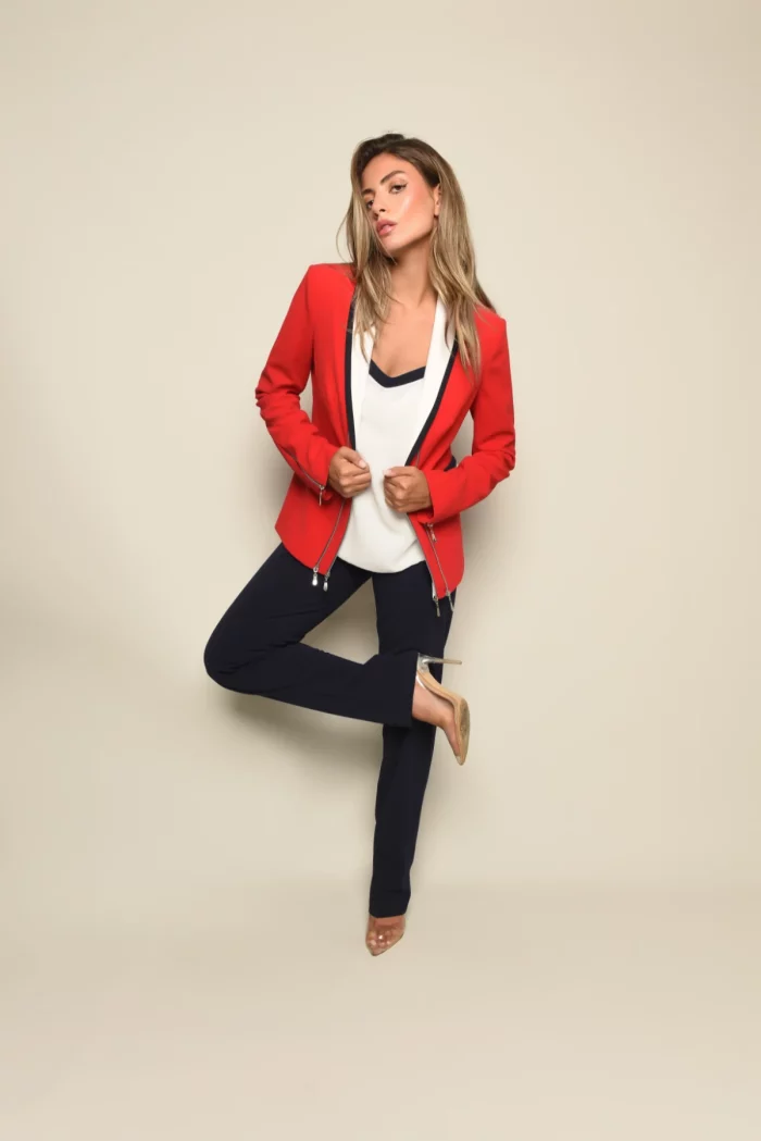 Red Jacket With Zippers