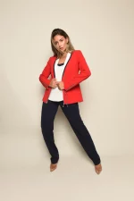 Red Jacket With Zippers For Women