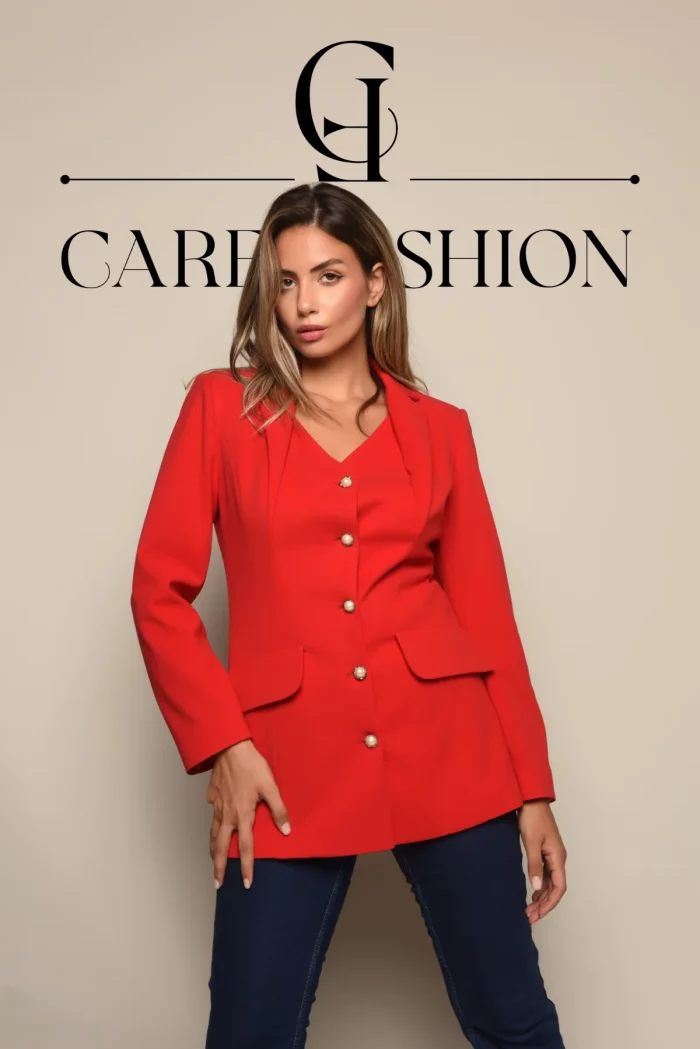 Care Fashion Red Blazer