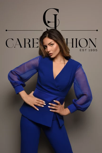 Women's Blue Suit With Satin