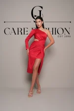 Red One Shoulder Dress For Women