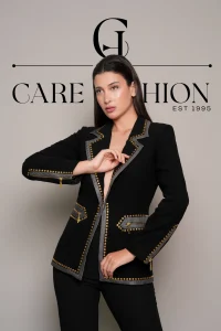 Black Jacket With Gold Strass