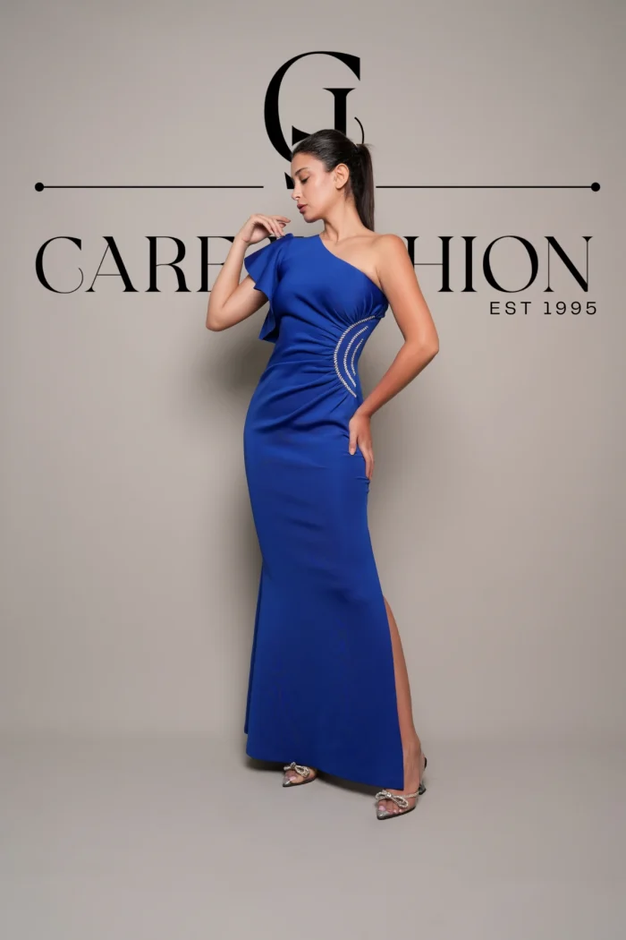 Blue One-Shoulder Dress