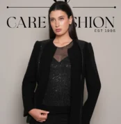 Black Crepe Tulle and Sequin Suit With Embroidery