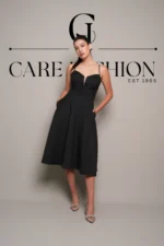 Black Sponge Crepe Dress